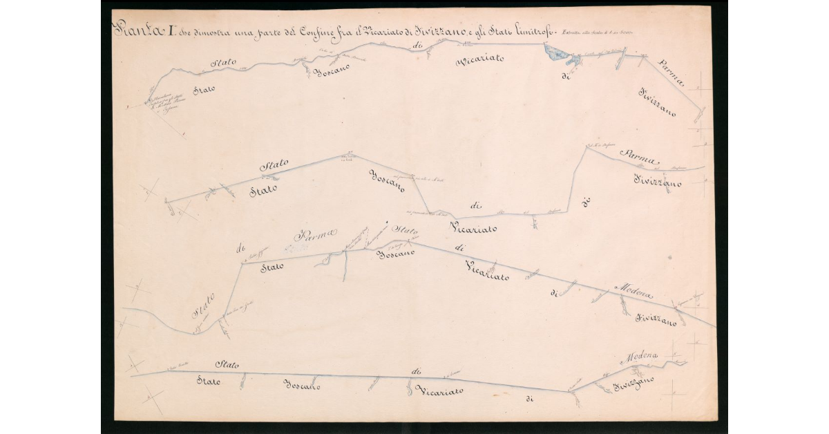 Pianta I che dimostra una parte del confine fra il Vicariato di Fivizzano e gli stati limitrofi
