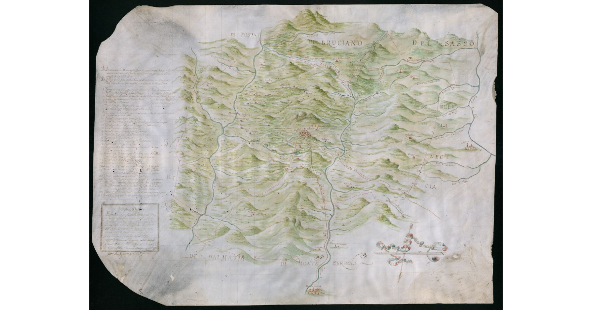 Confinazione di Castel Nuovo di Valle di Cecina Marchesato dell'Ill.mo Marchese degl'Albizi con Volterra, Marescotti, Delci