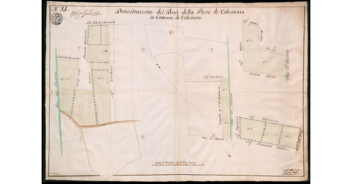 Dimostrazione dei beni della Pieve di Calcinaia in Comune di Calcinaia