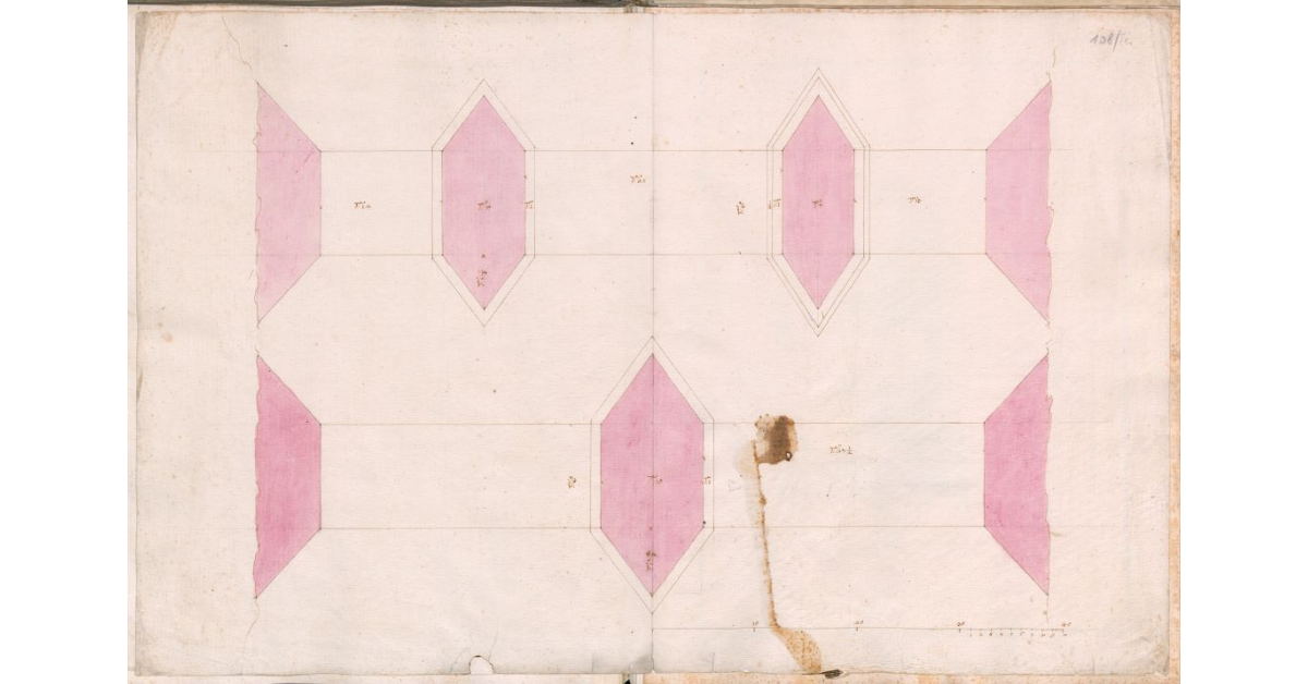 [Planimetria del nuovo ponte a Romita, progettato a due e a tre archi]