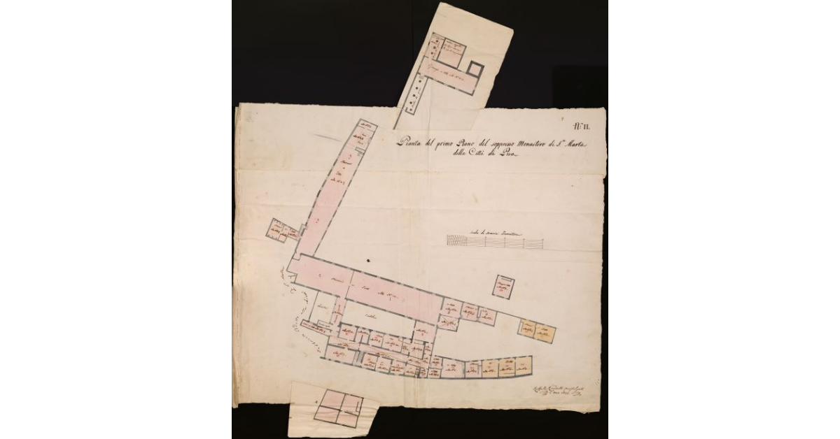 Pianta del primo piano del soppresso Monastero di S. Marta della città di Pisa