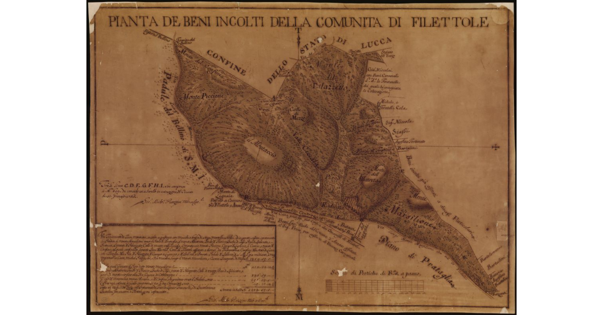 Pianta de' beni incolti della comunità di Filettole