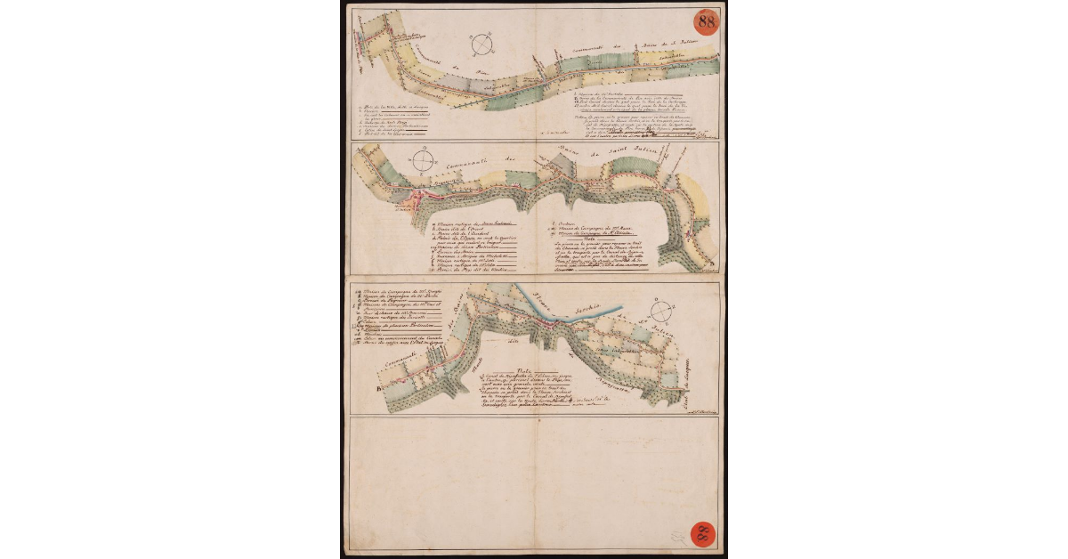 [Pianta della strada che da Pisa conduce a Lucca fatta dall'ing. Bombicci]