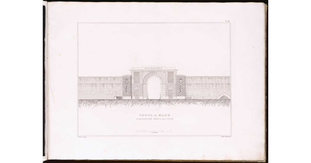 Porta a Mare [a Livorno]. Elevazione verso la città