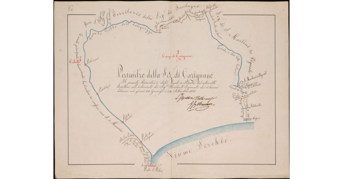 Perimetro della sezione di Carignano. Comunità di Lucca